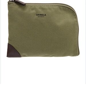 Shinola American Airlines Olive Green Canvas Amenity Toiletry Bag Pouch